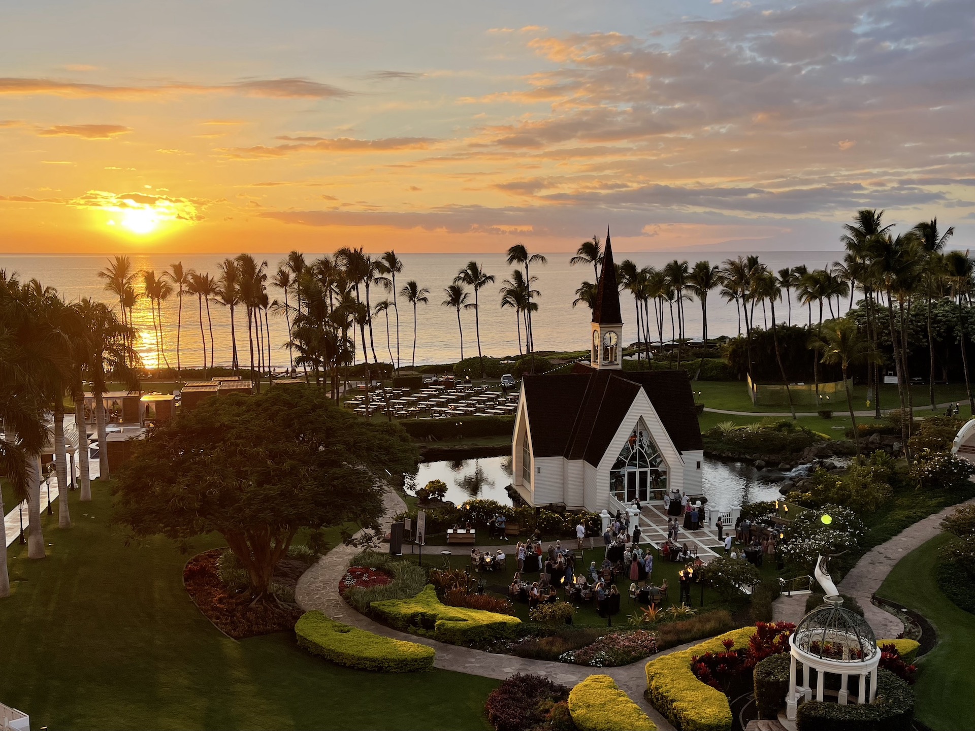 Overview of Grand Wailea Seaside Chapel and Lawn during the 2023 Maui Songwriter's Festival