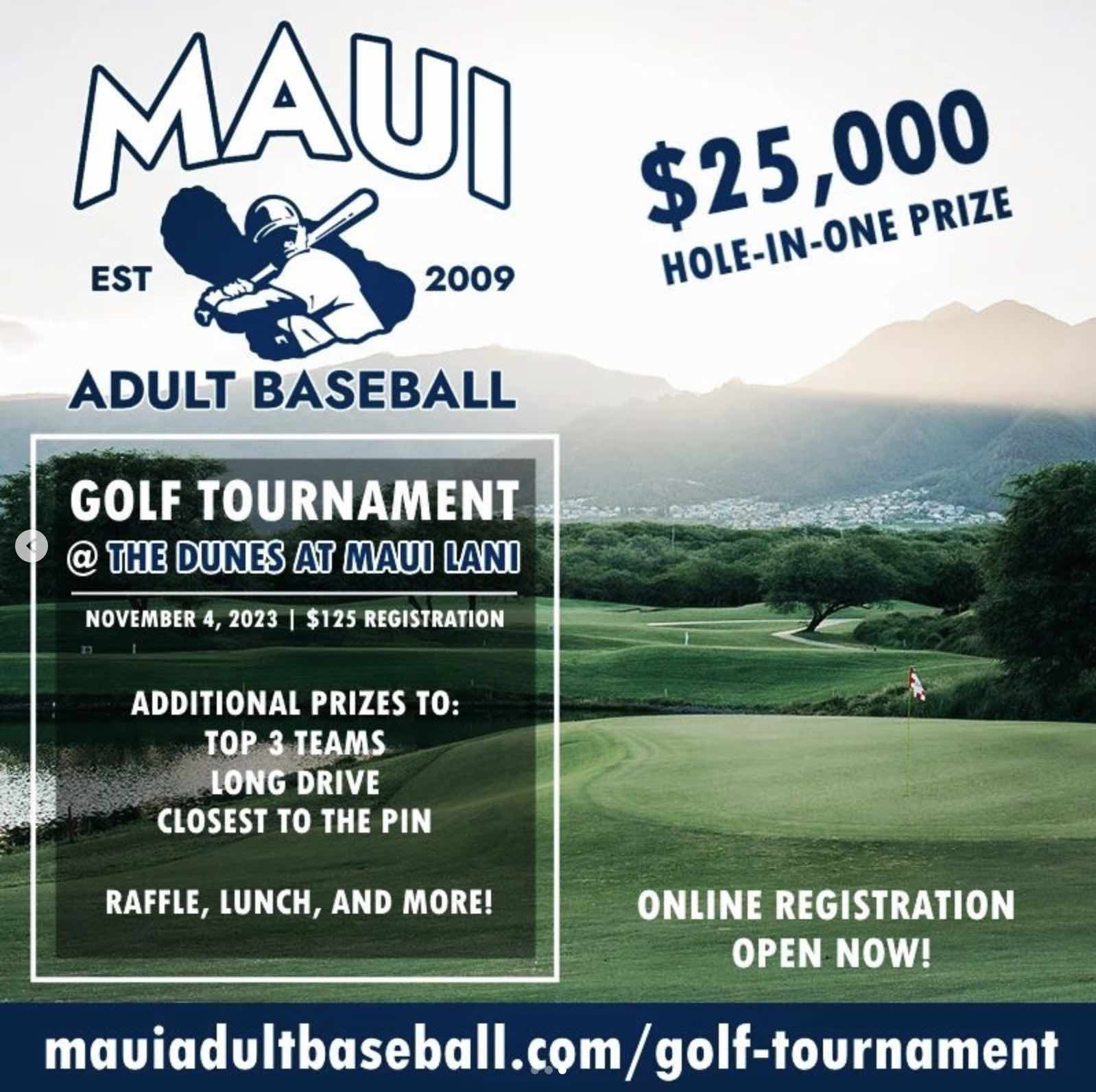Maui Adult Baseball League Charity Golf Tournament