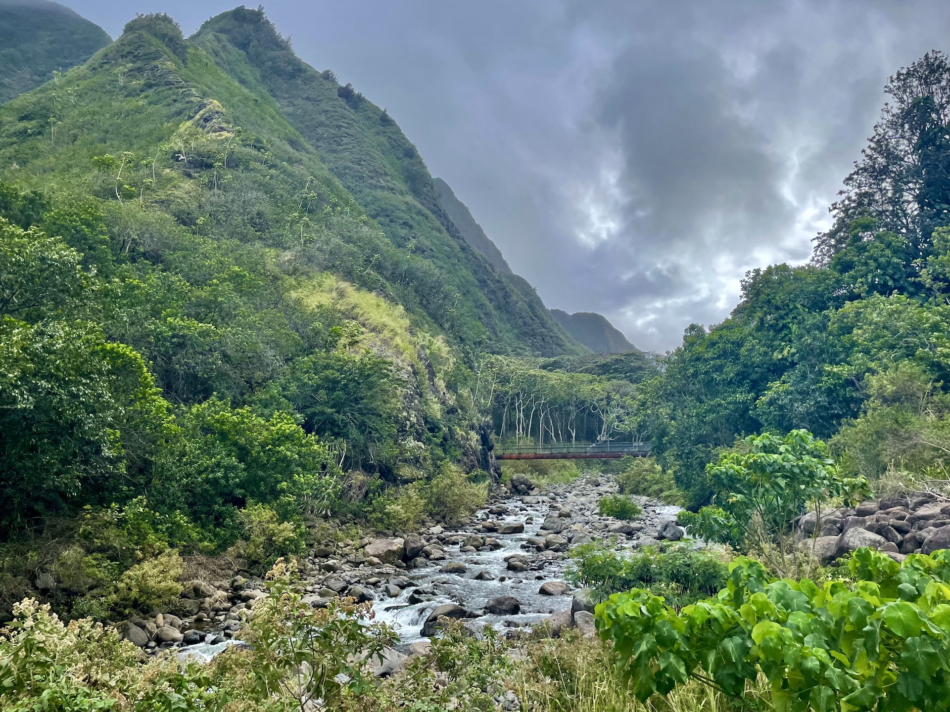 Iao Valley from Kepaniwai Heritage Gardens, Central Maui