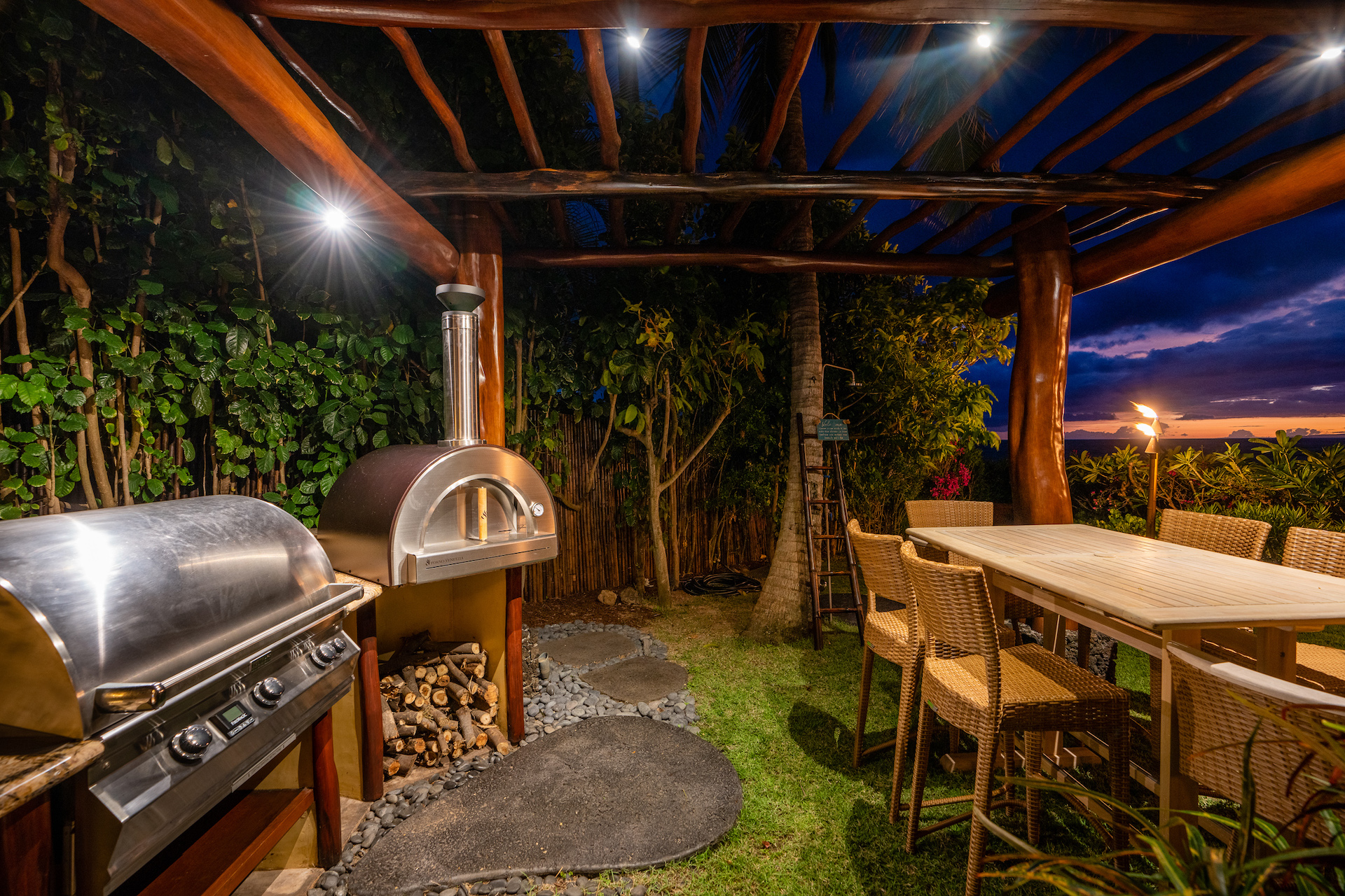 Outdoor Kitchen at Hale Palauea Makena Beachfront Home, South Maui, Hawaii.