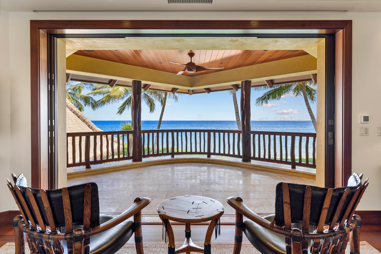 View from Primary Lanai at Hale Palauea Makena Beachfront Home, South Maui, Hawaii.
